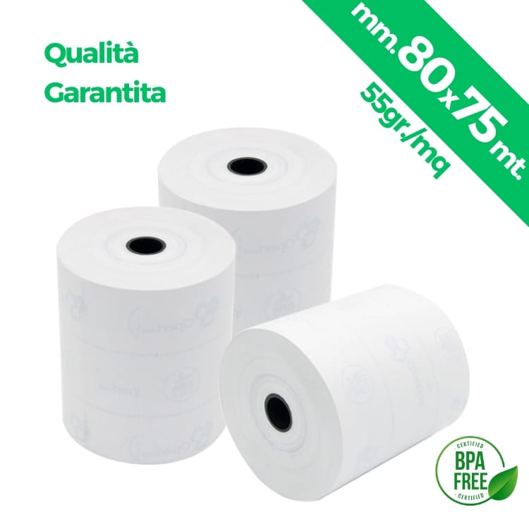 Rotoli Carta Termica 80mm. x 80 mt. 55gr Rotoli Carta Termica 80mm. x 80 mt. 55gr
